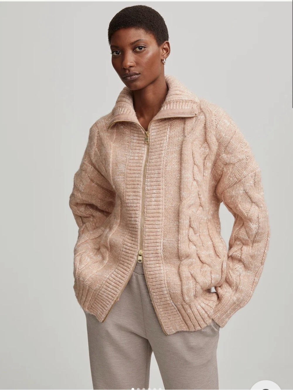Aida Cable Knit Zip-Through Jacket